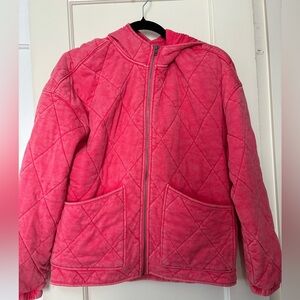 Wild Fable Red/Coral quilted hooded jacket